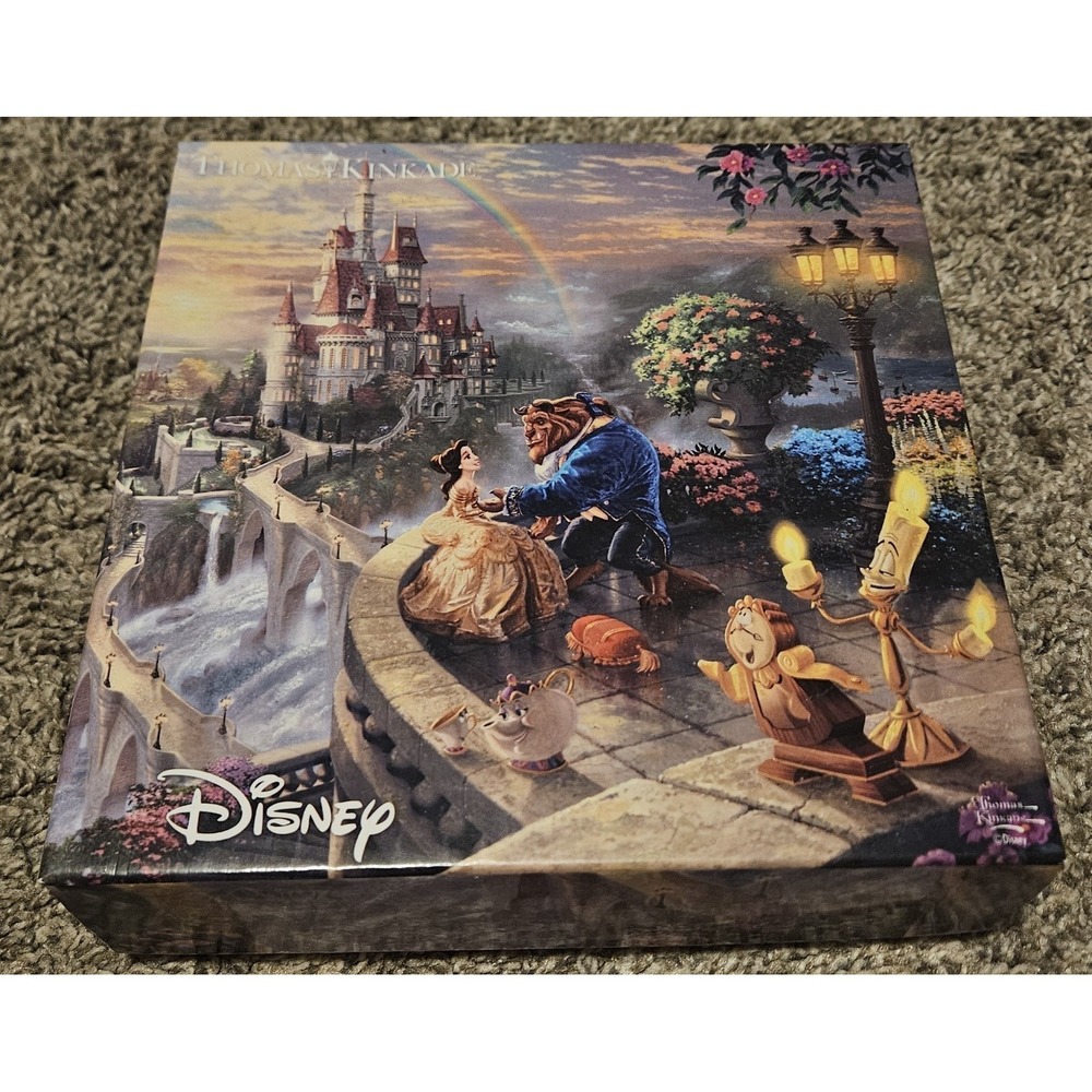 Thomas Kinkade Disney‎ Beauty and the Beast Puzzle Open Box Sealed Bag